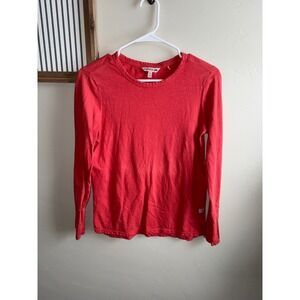 Toad&Co Womens Red 100% Organic Cotton Slub Long Sleeve Tee Shirt XS